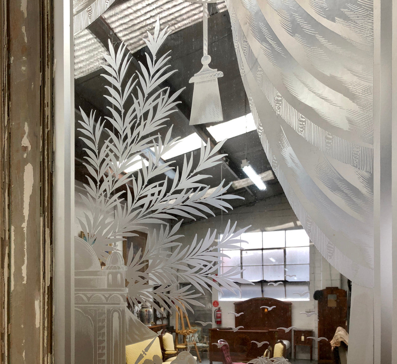 Pair of French Antique Doors With Acid Etched Panels | Antique & Vintage | Moonee Ponds Antiques | Australia Wide Delivery