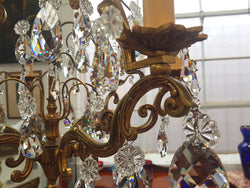 French Brass & Crystal Six Arm Candle Light Chandelier | Antique & Vintage | Moonee Ponds Antiques | Australia Wide Delivery