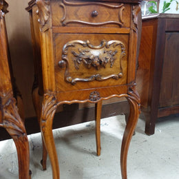 French Walnut Bedside Cabinet-1