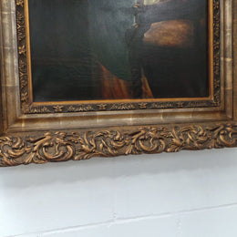 Sensational Antique Oil Painting On Canvas