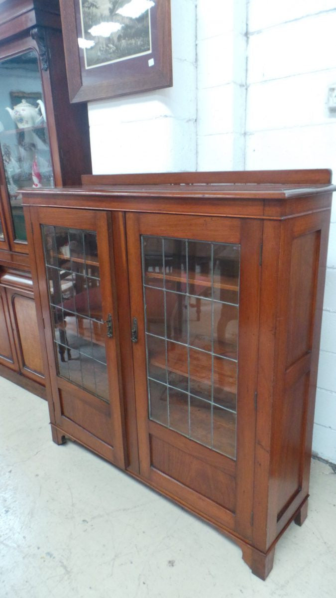 Australian Black wood Leadlight Cabinet | Antique & Vintage | Moonee Ponds Antiques | Australia Wide Delivery