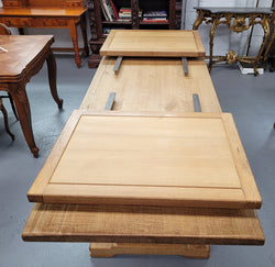 Stunning French Oak Farmhouse Table With Two Extension Leaves | Antique & Vintage | Moonee Ponds Antiques | Australia Wide Delivery