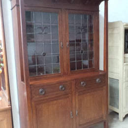 Arts and Crafts Lead Light Bookcase