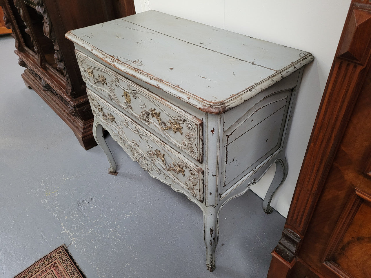 Antique Oak French Provincial Two Drawer Painted Commode | Antique & Vintage | Moonee Ponds Antiques | Australia Wide Delivery