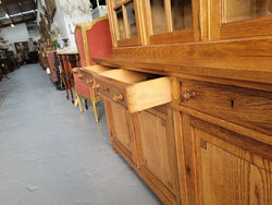 Edwardian Oak Dwarf Bookcase With Six Cupboards & Three Drawers | Antique & Vintage | Moonee Ponds Antiques | Australia Wide Delivery