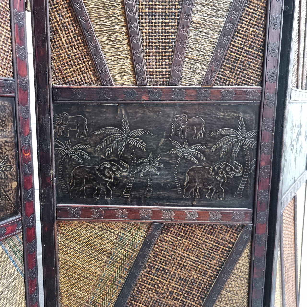 Vintage Three Panel Room Divider With Elephants | Antique & Vintage | Moonee Ponds Antiques | Australia Wide Delivery