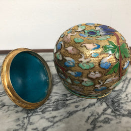 Good Quality Chinese Cloisonne Pear Covered Bowl