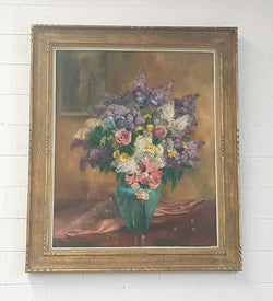 French Flower Oil Painting | Antique & Vintage | Moonee Ponds Antiques | Australia Wide Delivery