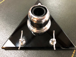 Triangular Art Deco Chrome & Glass Ink Well | Antique & Vintage | Moonee Ponds Antiques | Australia Wide Delivery