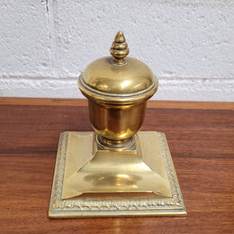 Victorian Brass inkwell pen holder in good original condition.