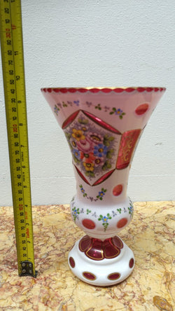 Bohemian Overlay Glass Vase | Antique & Vintage | Moonee Ponds Antiques | Australia Wide Delivery