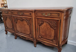 French Burr Walnut-Walnut Parquetry Top Three Door Sideboard | Antique & Vintage | Moonee Ponds Antiques | Australia Wide Delivery