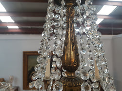 French Bronze & Crystal Six Candle Light Chandelier | Antique & Vintage | Moonee Ponds Antiques | Australia Wide Delivery