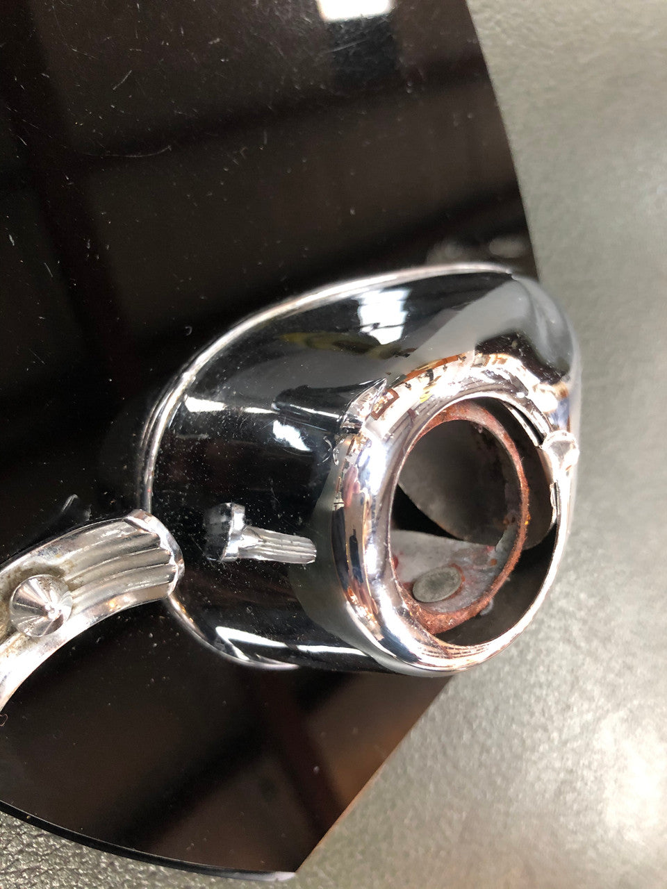 Art Deco Black Glass & Chrome Dual Ink Well | Antique & Vintage | Moonee Ponds Antiques | Australia Wide Delivery