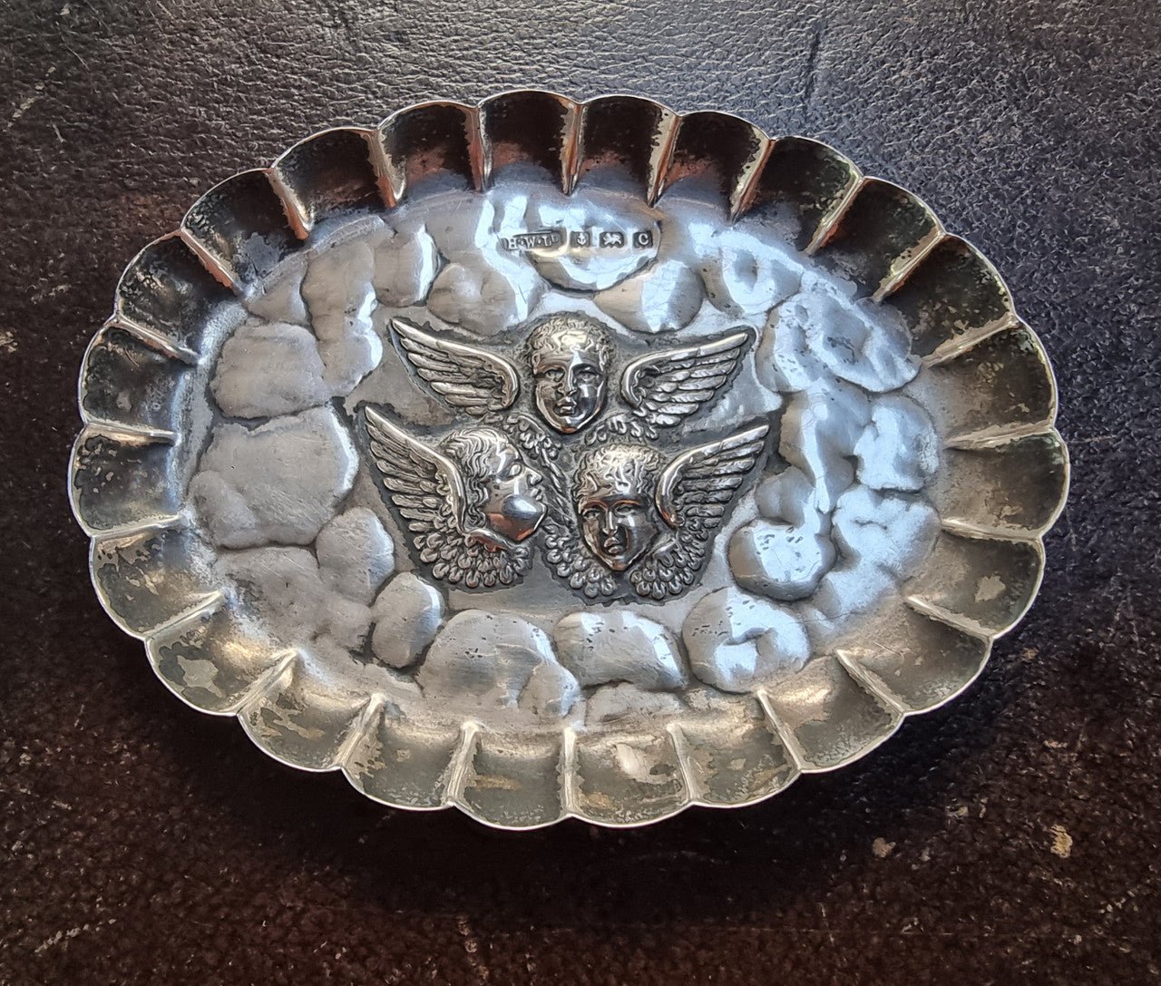 Antique Birmingham  Silver Decorative Pin Tray