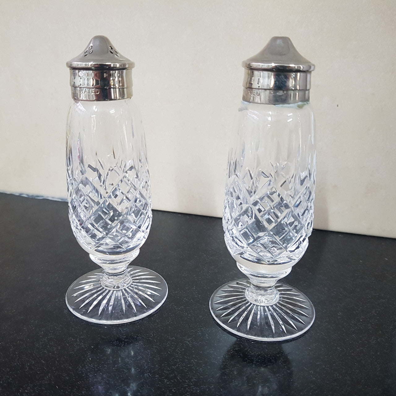 Stuart Crystal Salt & Pepper Shakers | Antique & Vintage | Moonee Ponds Antiques | Australia Wide Delivery