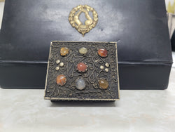 Antique Asian Silver & Agate Trinket Box | Antique & Vintage | Moonee Ponds Antiques | Australia Wide Delivery