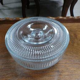 Round Vintage glass container
