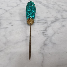 Art Deco Blue Sequin Hat Pin