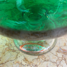 Vintage Swedish Christina Green glass vase in good condition.