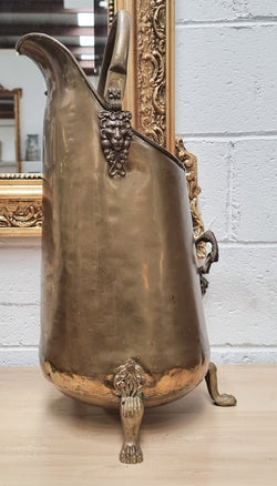 French Brass Coal Bucket With Lion Heads | Antique & Vintage | Moonee Ponds Antiques | Australia Wide Delivery