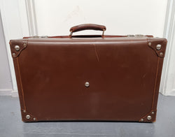 Impressive Solid Leather Suitcase | Antique & Vintage | Moonee Ponds Antiques | Australia Wide Delivery