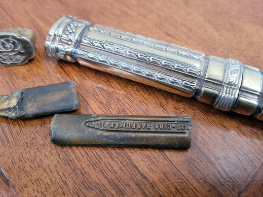 Antique “Risler & Carre Paris” Silver Wax Seal & Holder. Superb Workmanship. 75 grams.