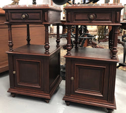 Beautiful Pair of French Dark Oak Bedsides | Antique & Vintage | Moonee Ponds Antiques | Australia Wide Delivery