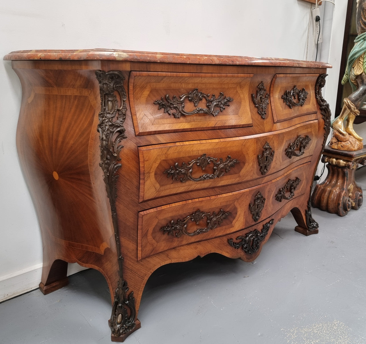 Grand 19th Century French Bombe Marble Top Commode | Antique & Vintage | Moonee Ponds Antiques | Australia Wide Delivery