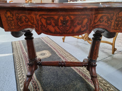 Stunning Marquetry Inlaid Extendable Side Table | Antique & Vintage | Moonee Ponds Antiques | Australia Wide Delivery