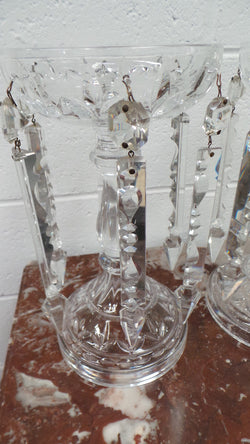 Pair Of Crystal And Clear Cut Glass Lusters | Antique & Vintage | Moonee Ponds Antiques | Australia Wide Delivery