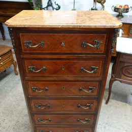 French Rosewood And Walnut Parquetry Inlaid Chest Of Drawers