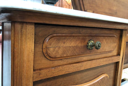 Pair Of French Walnut Marble Top Bedsides | Antique & Vintage | Moonee Ponds Antiques | Australia Wide Delivery