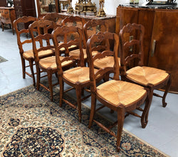 Fabulous Set of 8 French oak Dining Chairs | Antique & Vintage | Moonee Ponds Antiques | Australia Wide Delivery