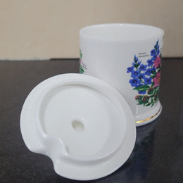Fortnum & Mason Piccadilly London England floral decorated covered honey/jam pot. It is in good original condition with no chips or cracks, please view photos as they help form part of the description.