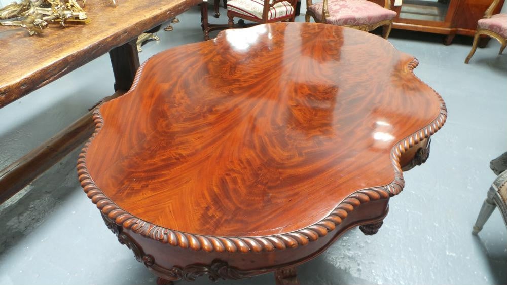Antique French Flame Mahogany Centre Table | Antique & Vintage | Moonee Ponds Antiques | Australia Wide Delivery