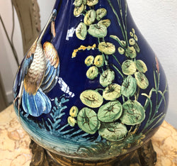 Rare pair of French Majolica Lamps | Antique & Vintage | Moonee Ponds Antiques | Australia Wide Delivery