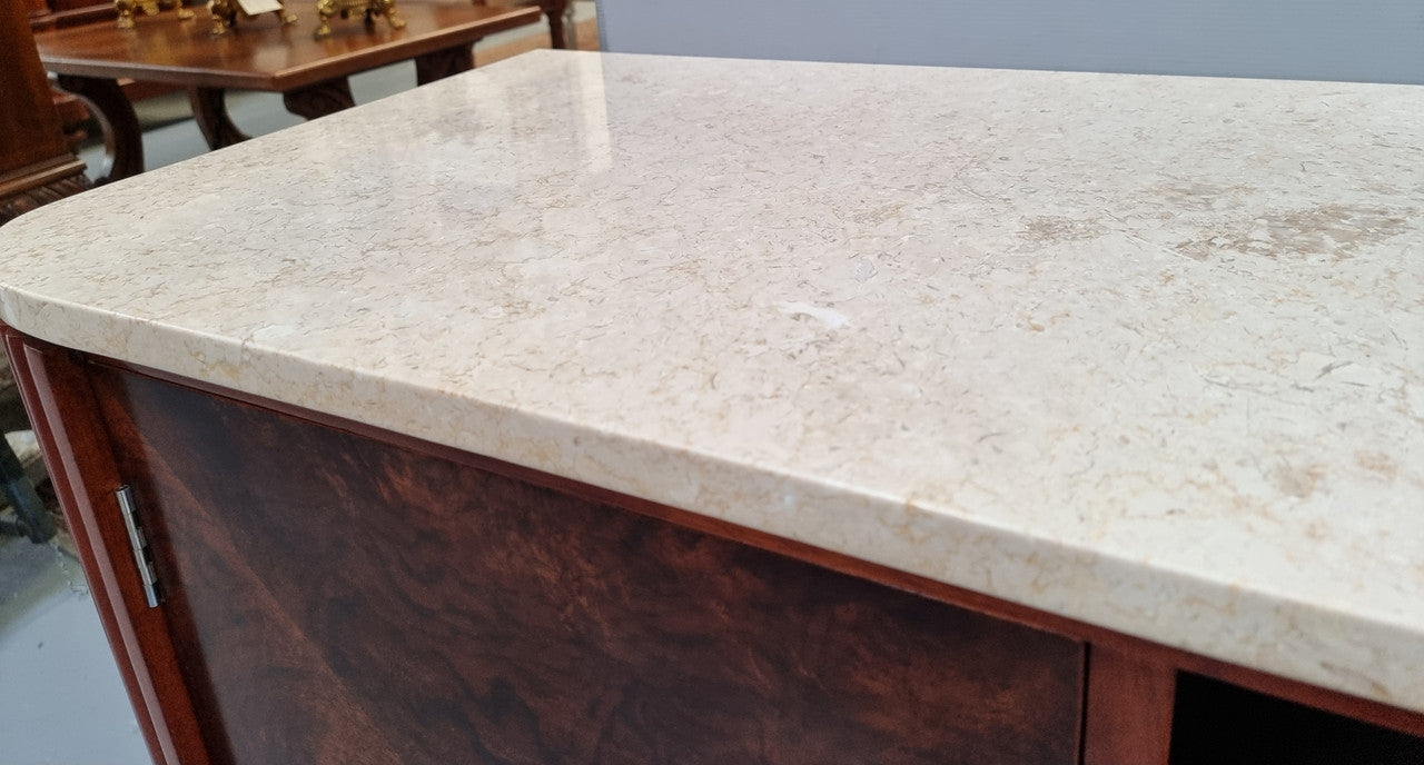 Art Deco Style Low Line Marble Top Cabinet | Antique & Vintage | Moonee Ponds Antiques | Australia Wide Delivery