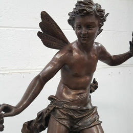Monumental French Gilt & Rouge Marble Clock