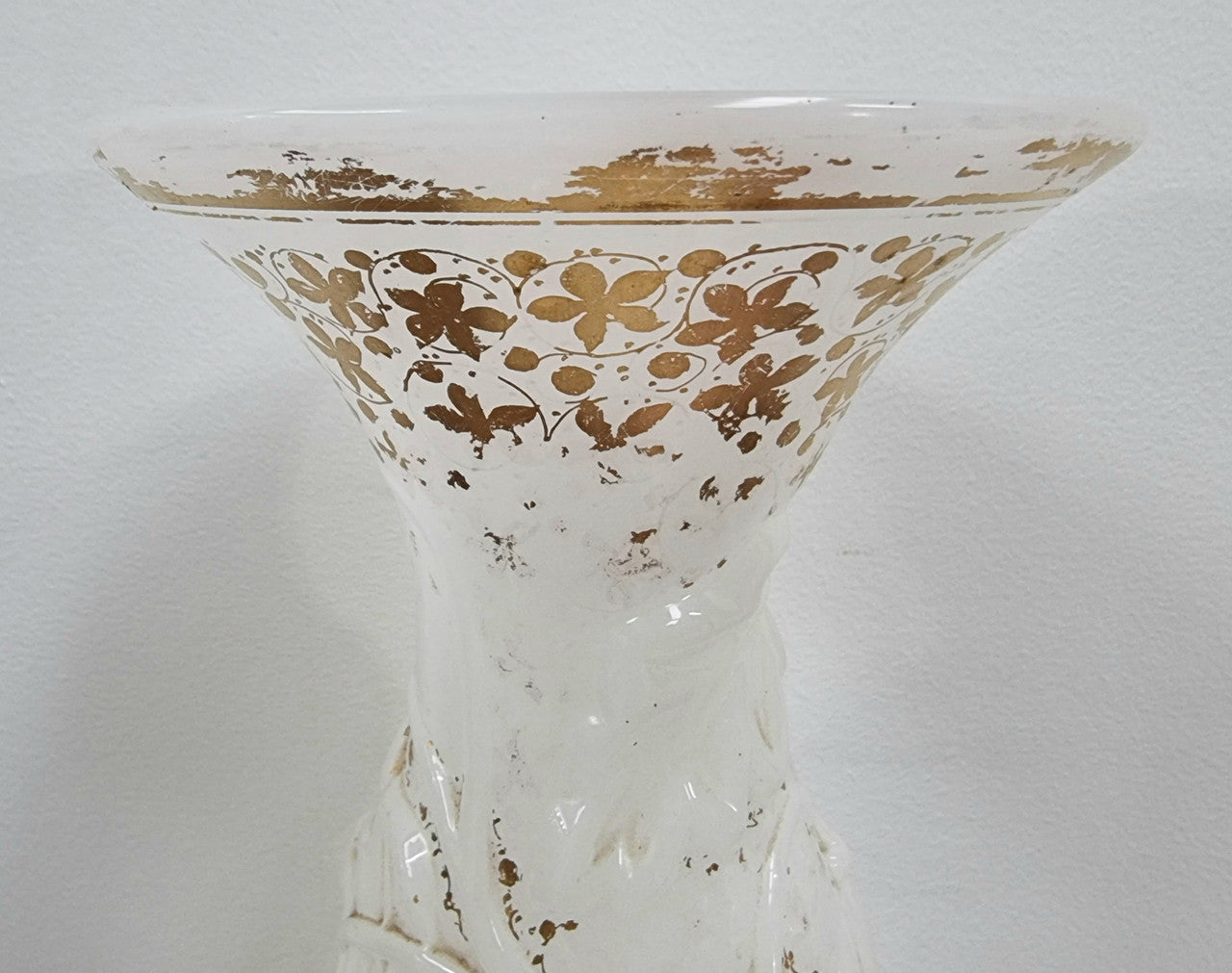French 19th Century Milk Glass Embossed Vase | Antique & Vintage | Moonee Ponds Antiques | Australia Wide Delivery