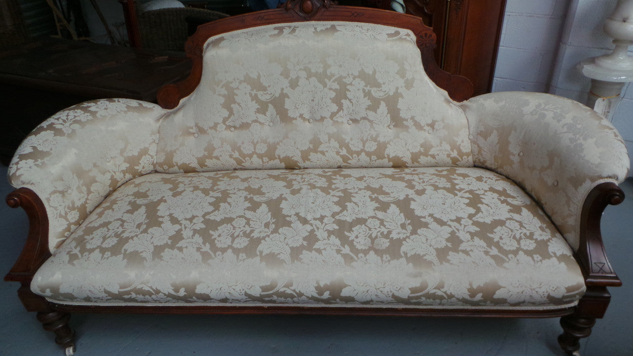 Antique Edwardian Walnut Double Ended Chaise Lounge | Antique & Vintage | Moonee Ponds Antiques | Australia Wide Delivery