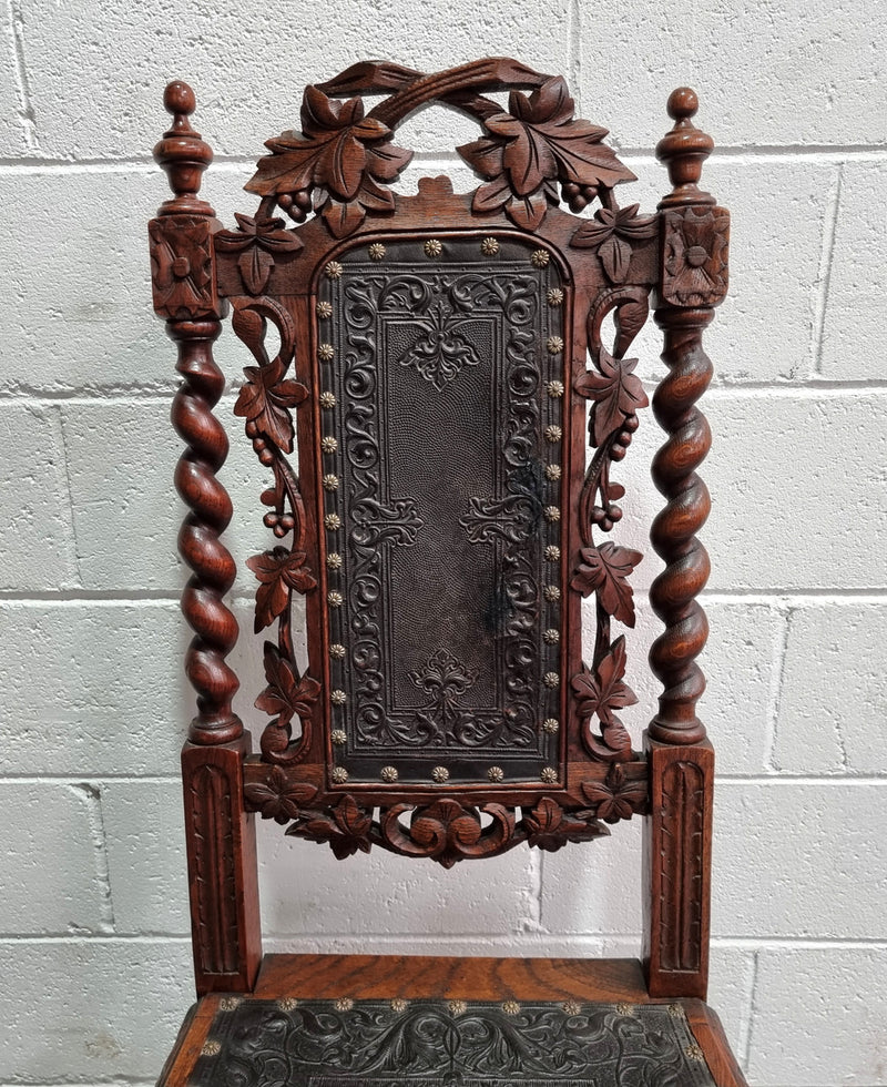 Stunning Set of Six Jacobean Revival Chairs