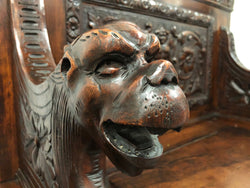 Beautifully Carved 19th Century Gothic Style Hall Seat | Antique & Vintage | Moonee Ponds Antiques | Australia Wide Delivery