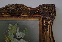 Stunning Gilt Frame With Signed Oil on Canvas Depicting Floral Arrangement in Vase | Antique & Vintage | Moonee Ponds Antiques | Australia Wide Delivery