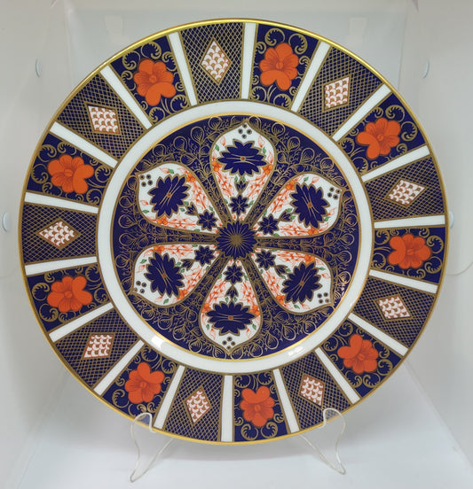 Beautiful Royal Crown Derby display plate "OLD IMARI" 1128 PATTERN.