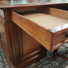 French 19th Century Walnut Pedestal Desk