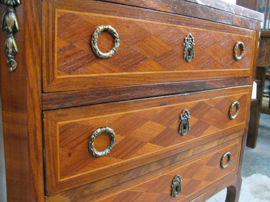 French Parquetry Inlay Commode | Antique & Vintage | Moonee Ponds Antiques | Australia Wide Delivery