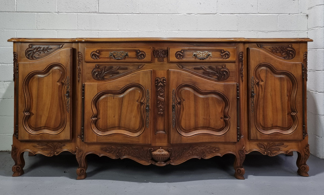 Amazing Grand Louis XV Style Walnut Four Door Beautifully Carved Sideboard | Antique & Vintage | Moonee Ponds Antiques | Australia Wide Delivery