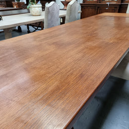 French light Oak Spanish style extension table. In good restored condition.