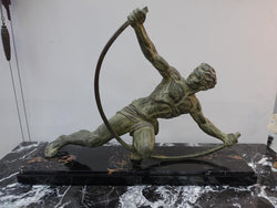 Art Deco Sculpture Of "The Bender" Signed By Jean De Roncourt With His Initials | Antique & Vintage | Moonee Ponds Antiques | Australia Wide Delivery